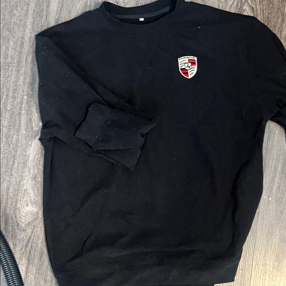 Black Crewneck Sweater with Logo